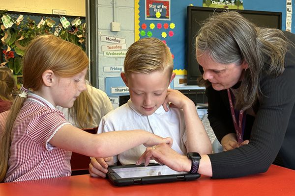 St Mary's Primary School, students and teacher